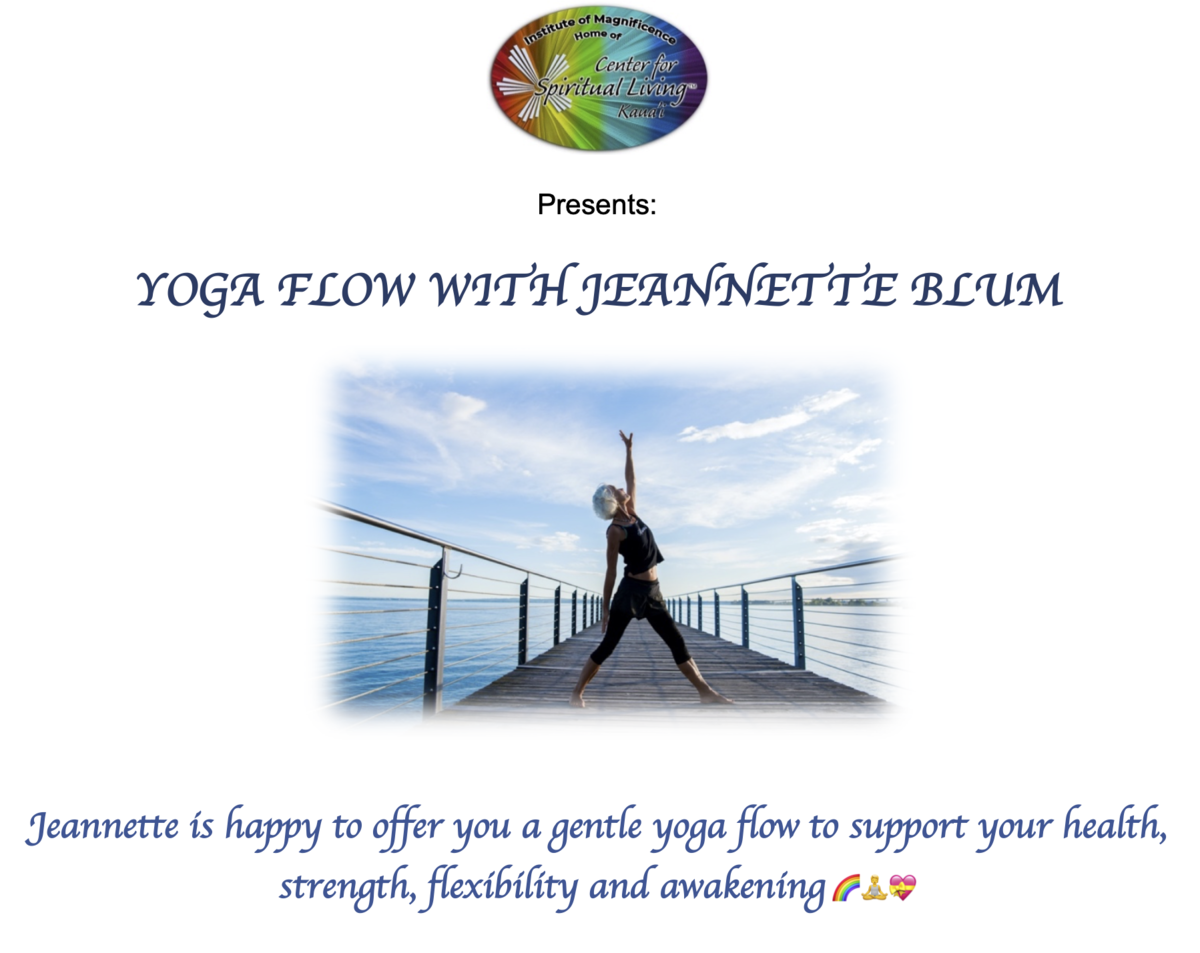 Yoga Flow with Blum Classes Center for Spiritual Living